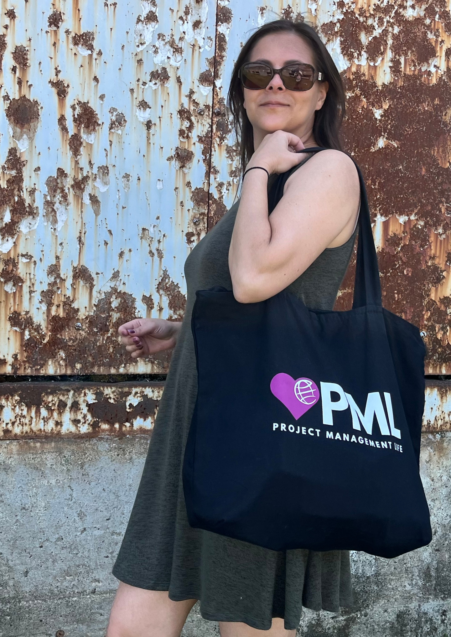 PML Cotton Canvas Zippered Tote Bag - "Baseline Black"