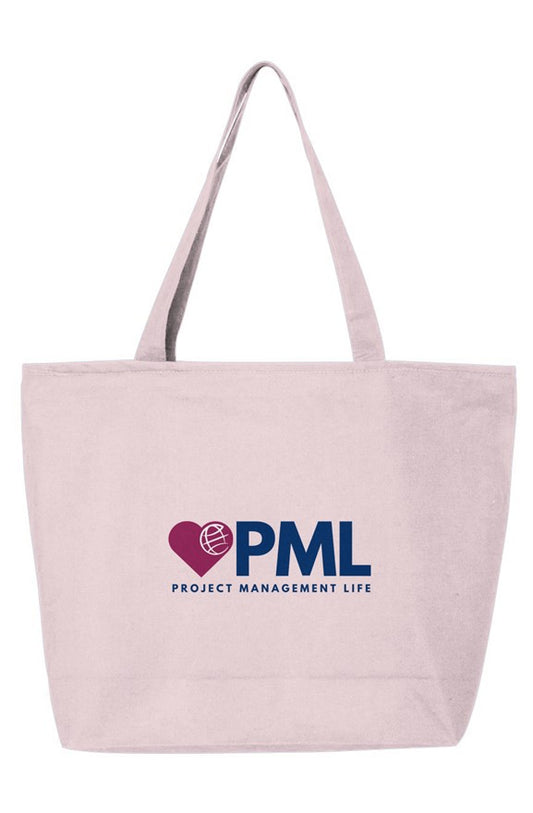 PML Cotton Zippered Tote Bag - Project Pink