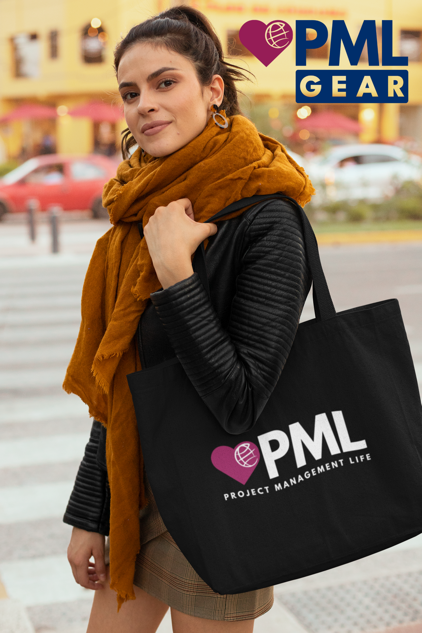 PML Cotton Canvas Zippered Tote Bag - "Baseline Black"