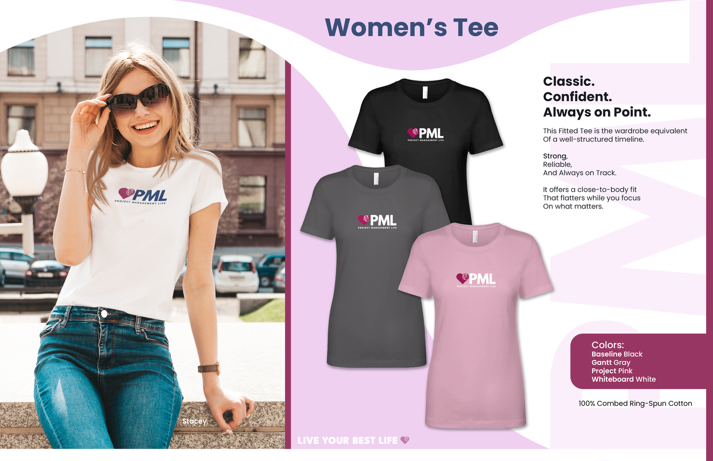 PML Women's Fitted Soft Cotton Tee