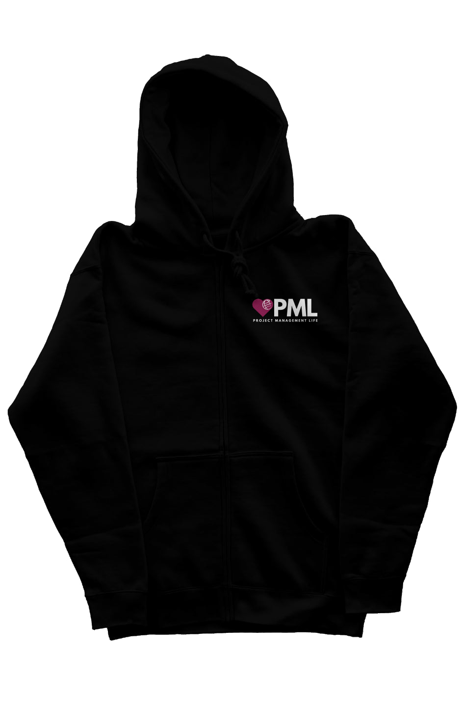 Unisex Full Zip PML Hoodie - "Baseline Black"
