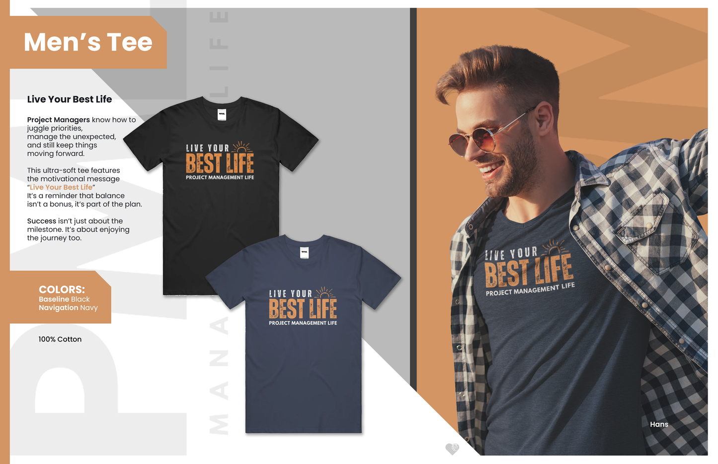 PML Men's Live Your Best Life Tees