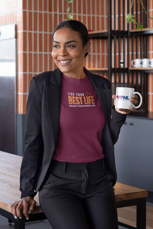 Women's "Live Your Best Life" Fitted Soft Tee - "Milestone Maroon"